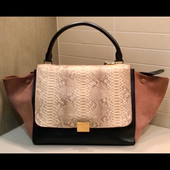 Celine Handbags - 🛍TRADED!!🛍Céline RARE Python Mixed Media Trapeze